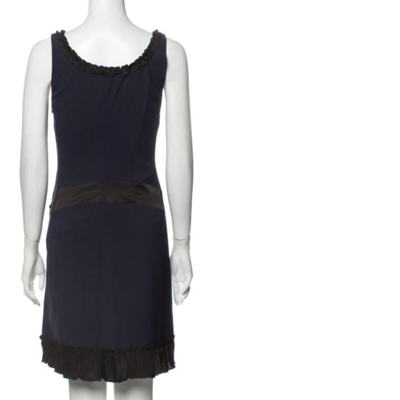 MOSCHINO Dark Blue Bow Mini Dress - Picture 2 of 6